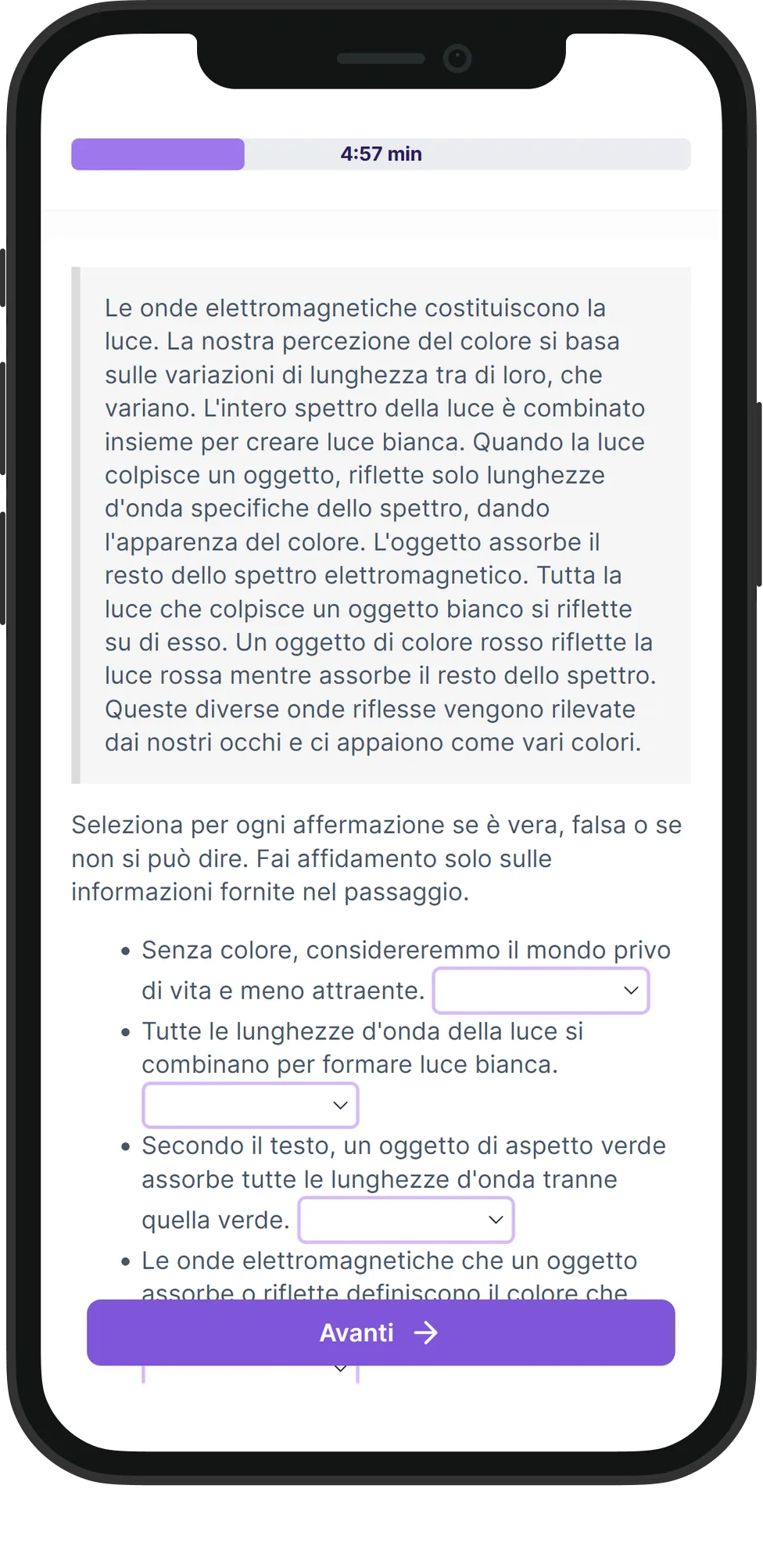 Mobile Ragionamento Verbale skill assessment