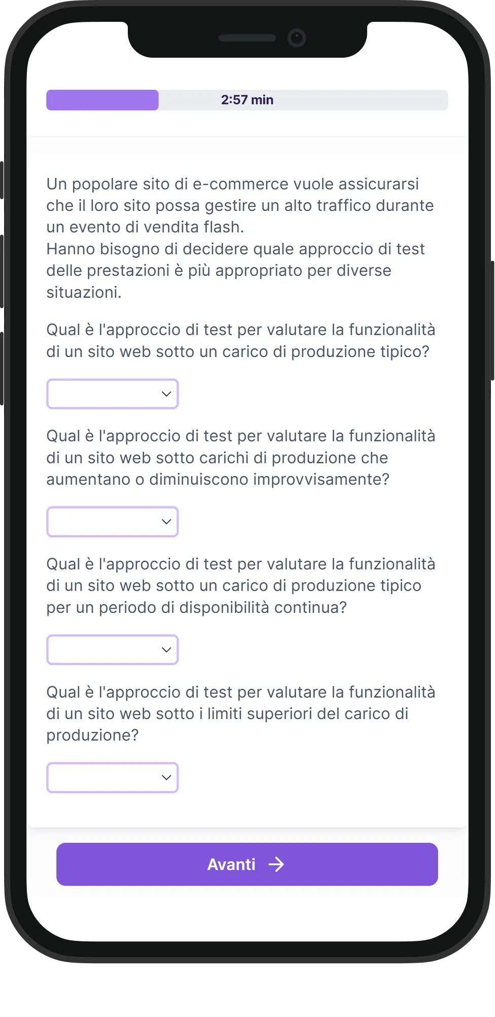 Mobile Test di Web skill assessment