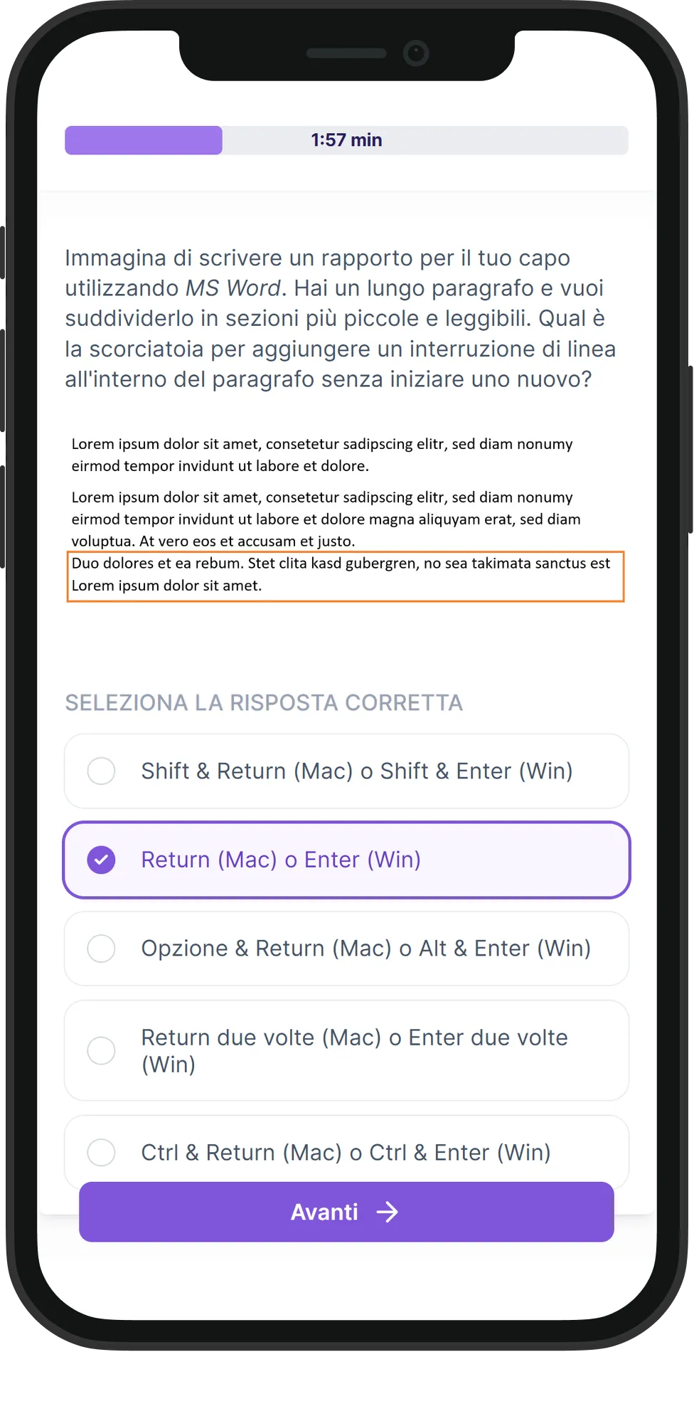 Mobile Word skill assessment