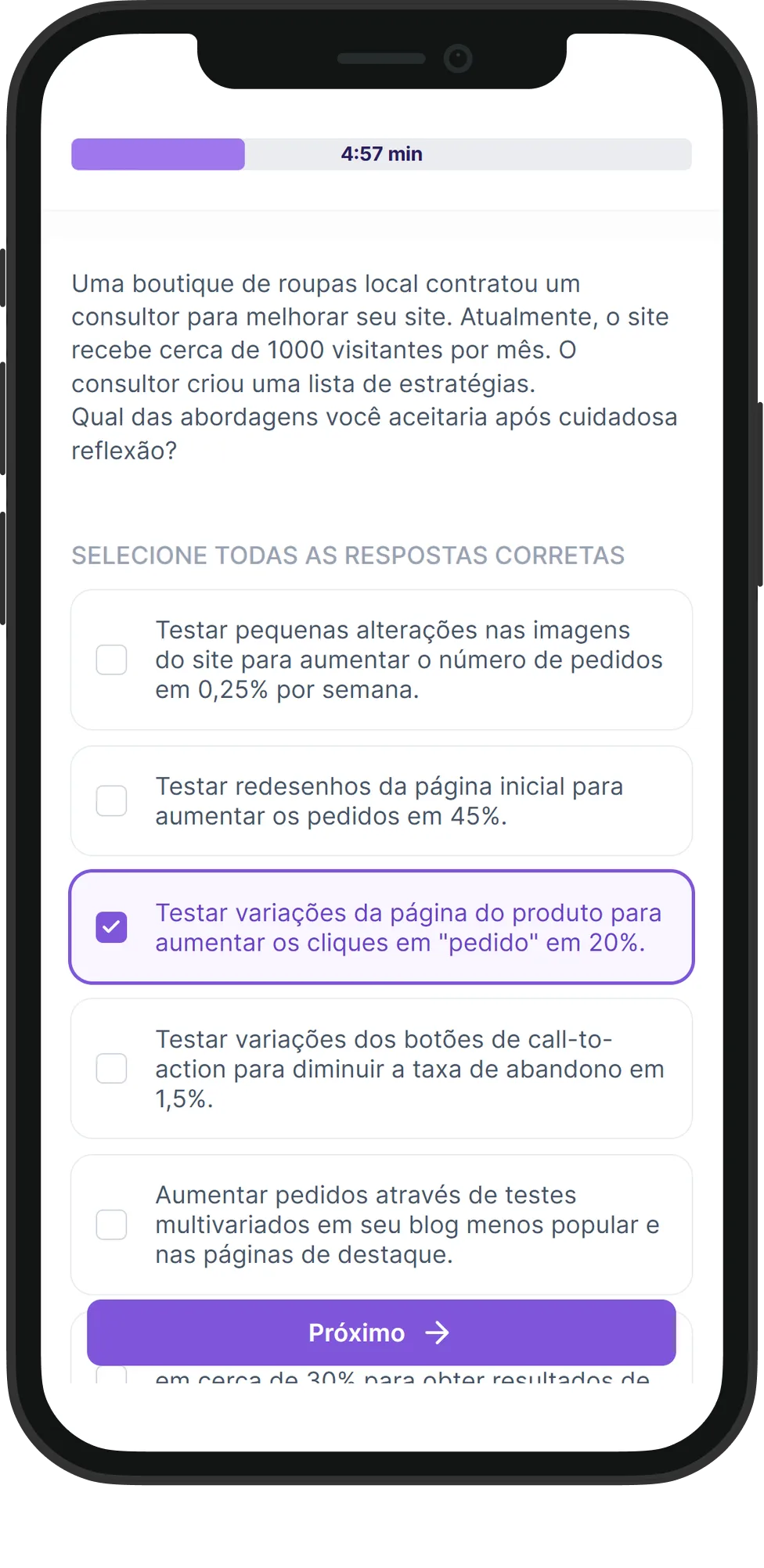 Mobile Teste A/B skill assessment