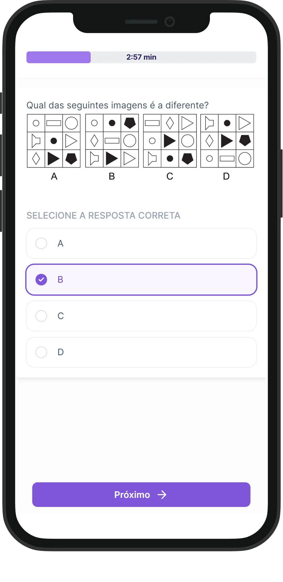 Mobile Raciocínio Abstrato skill assessment