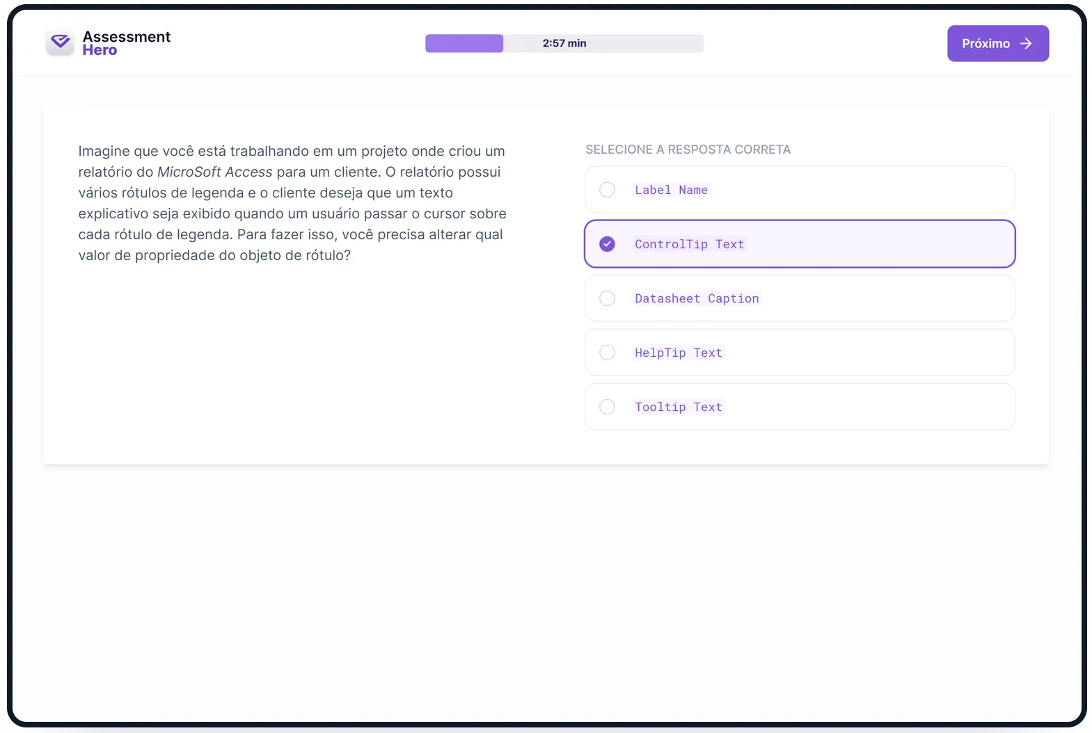 Access online test