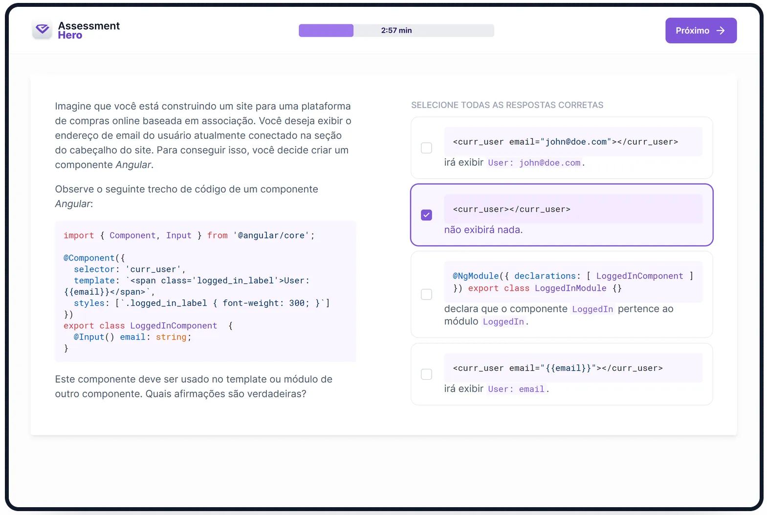 Angular online test