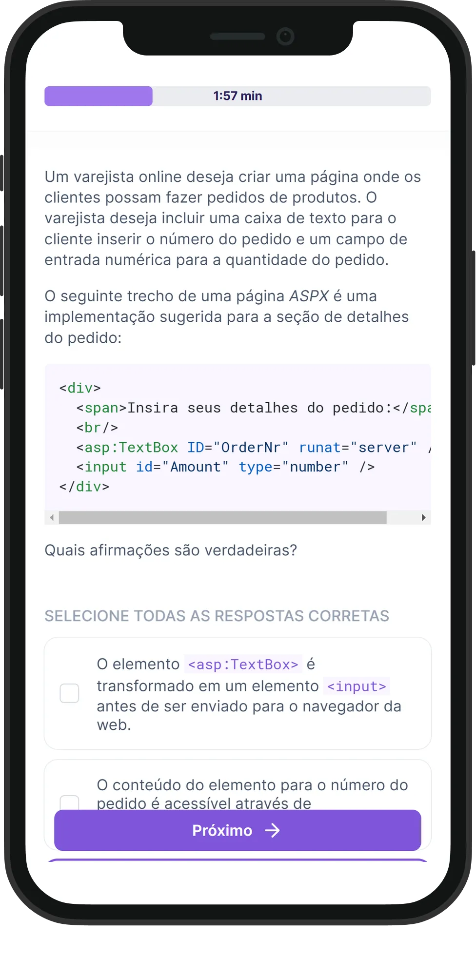 Mobile ASP.NET Web Forms skill assessment