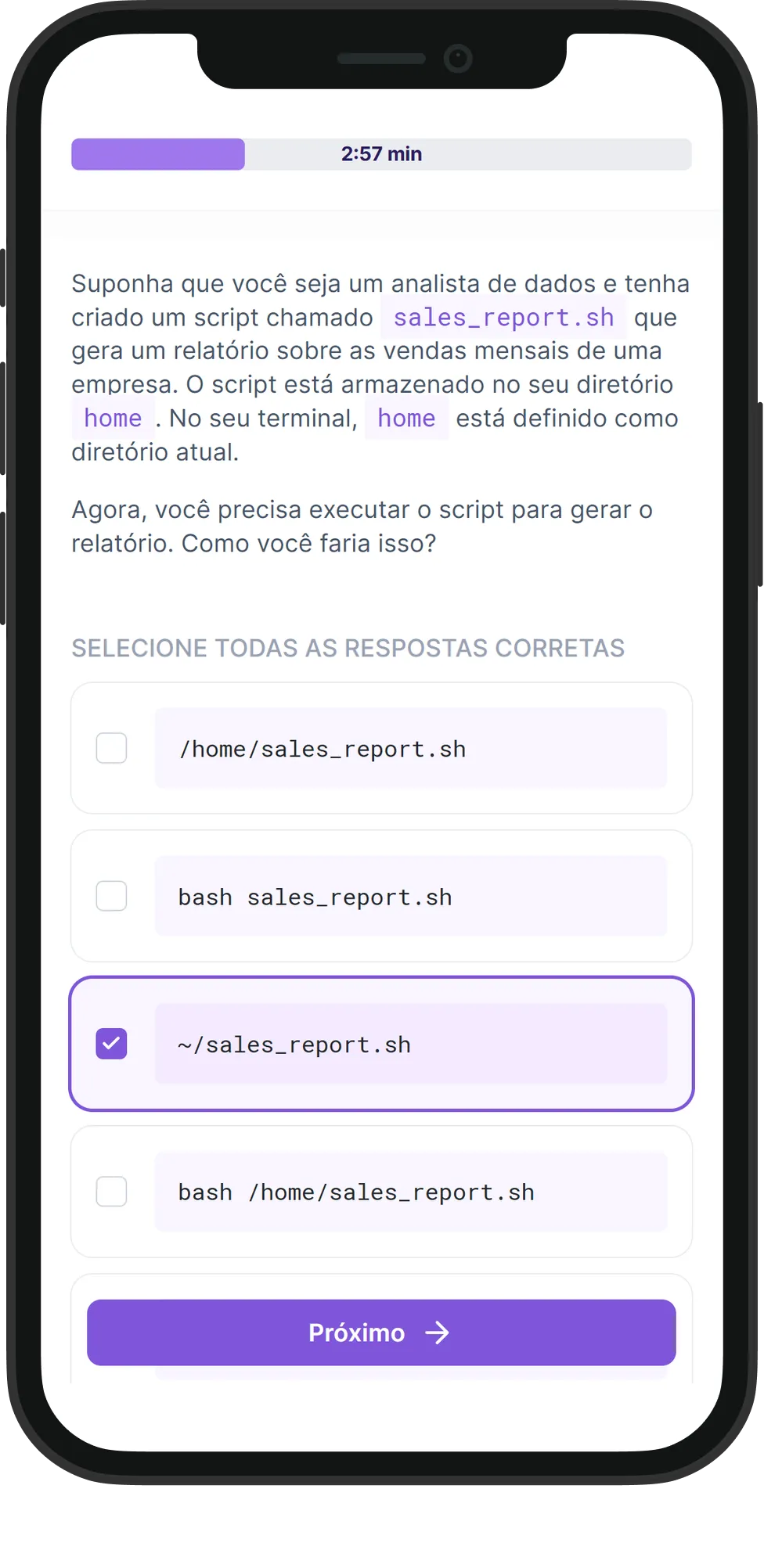 Mobile Bash skill assessment