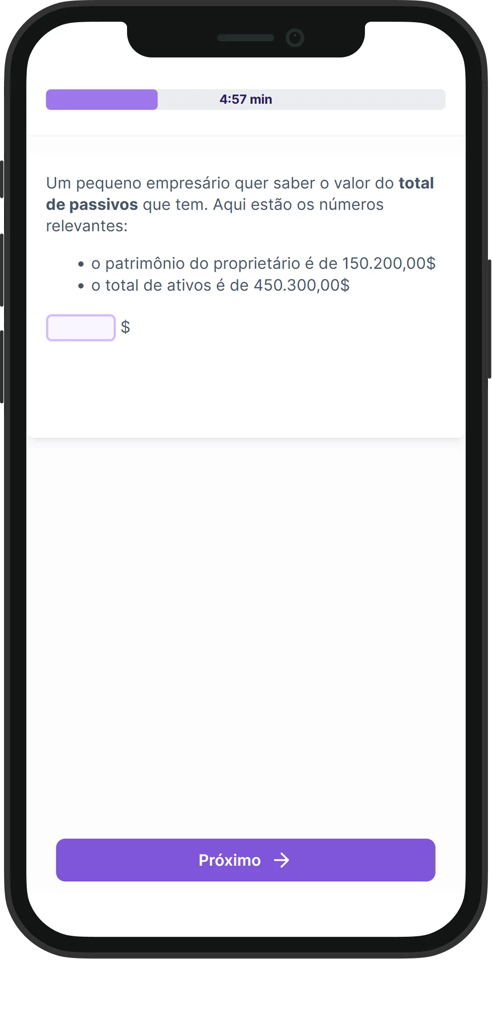 Mobile Demonstrações Financeiras Básicas skill assessment