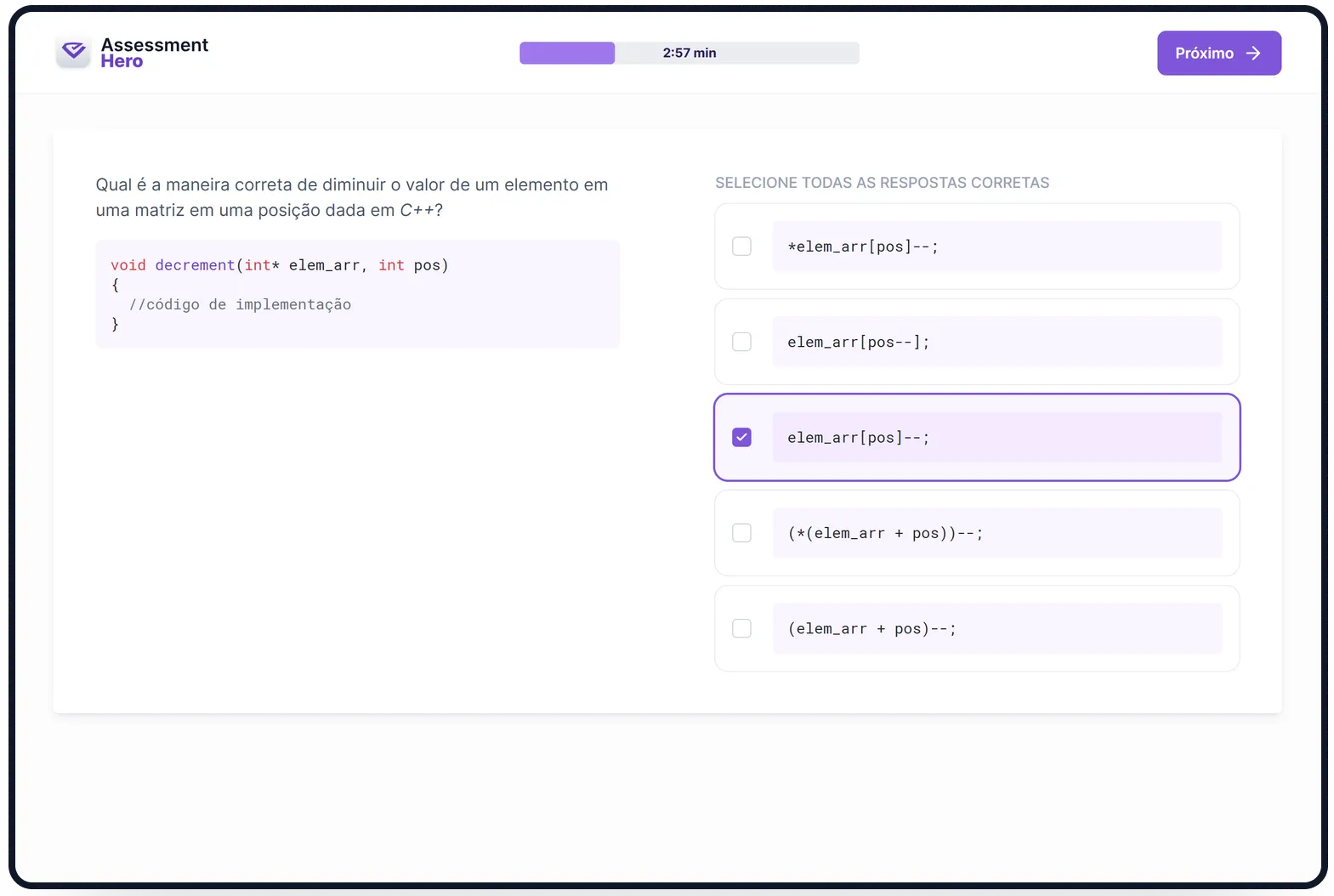 C++ online test