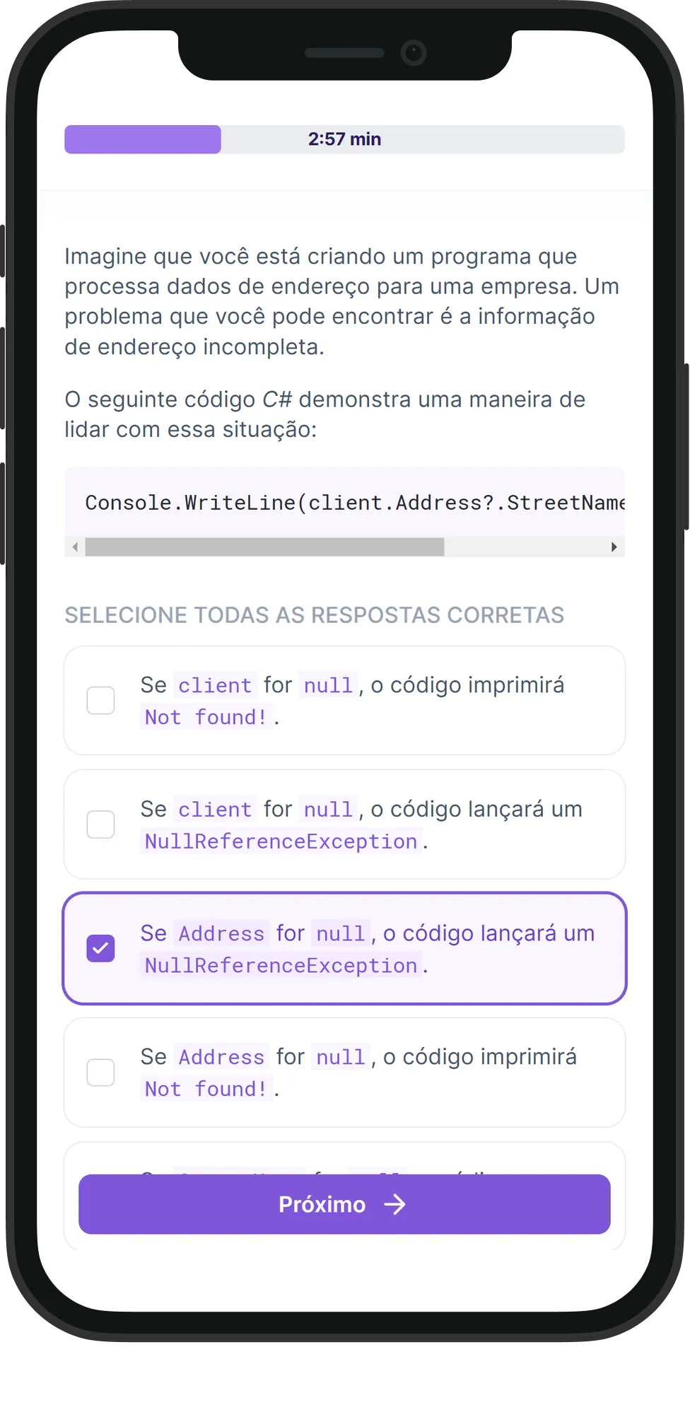Mobile C# skill assessment