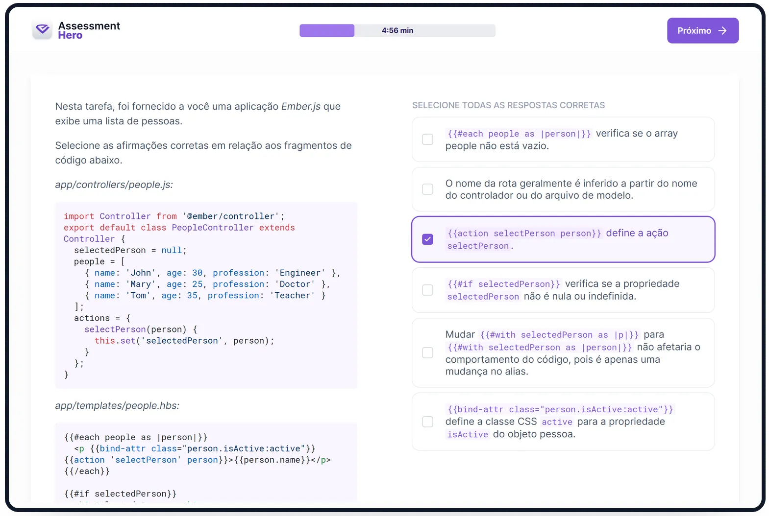 Ember.js online test