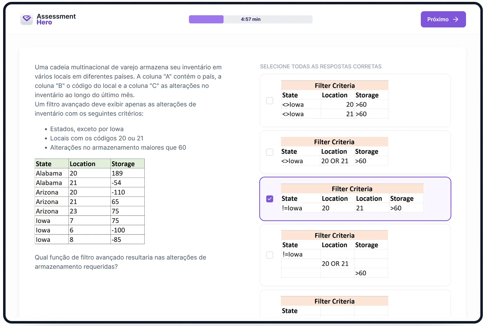 Excel online test