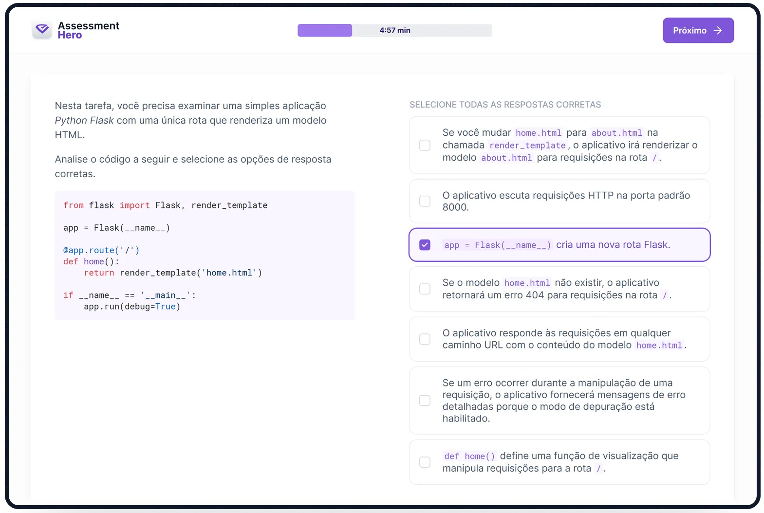 Flask online test