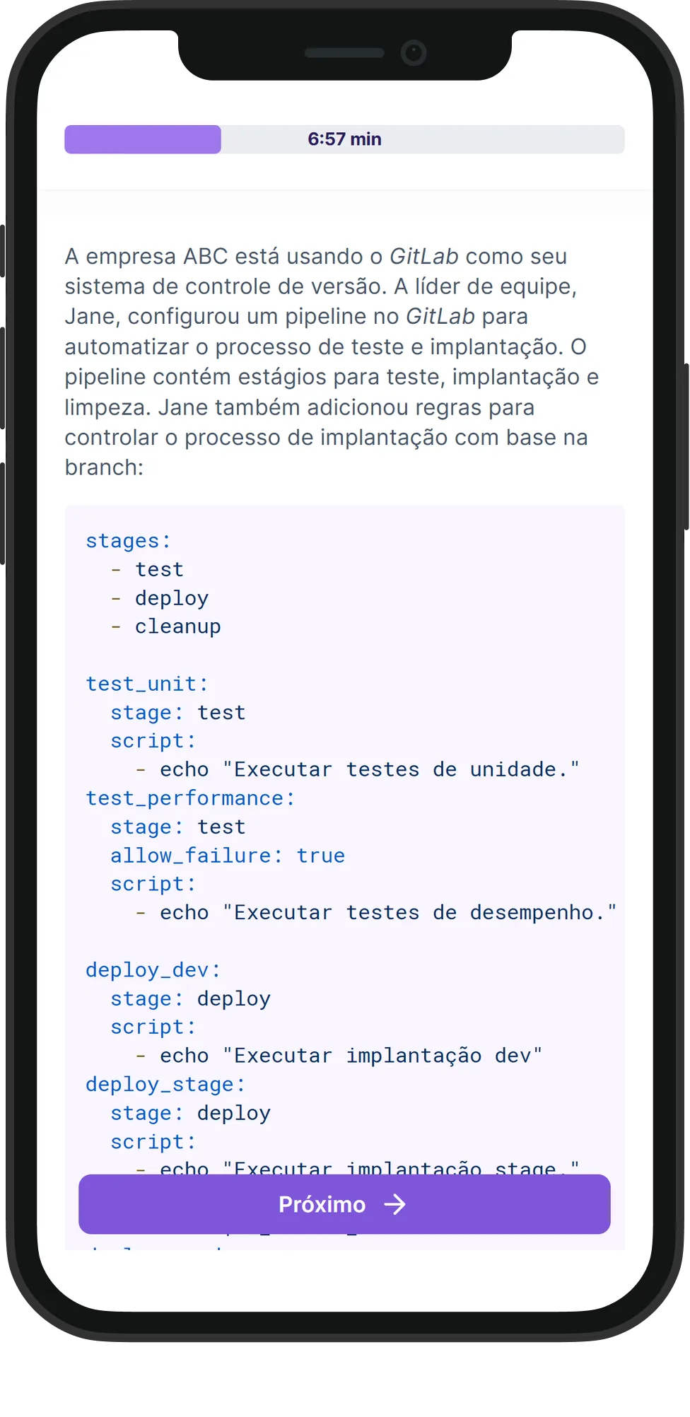 Mobile Gitlab skill assessment