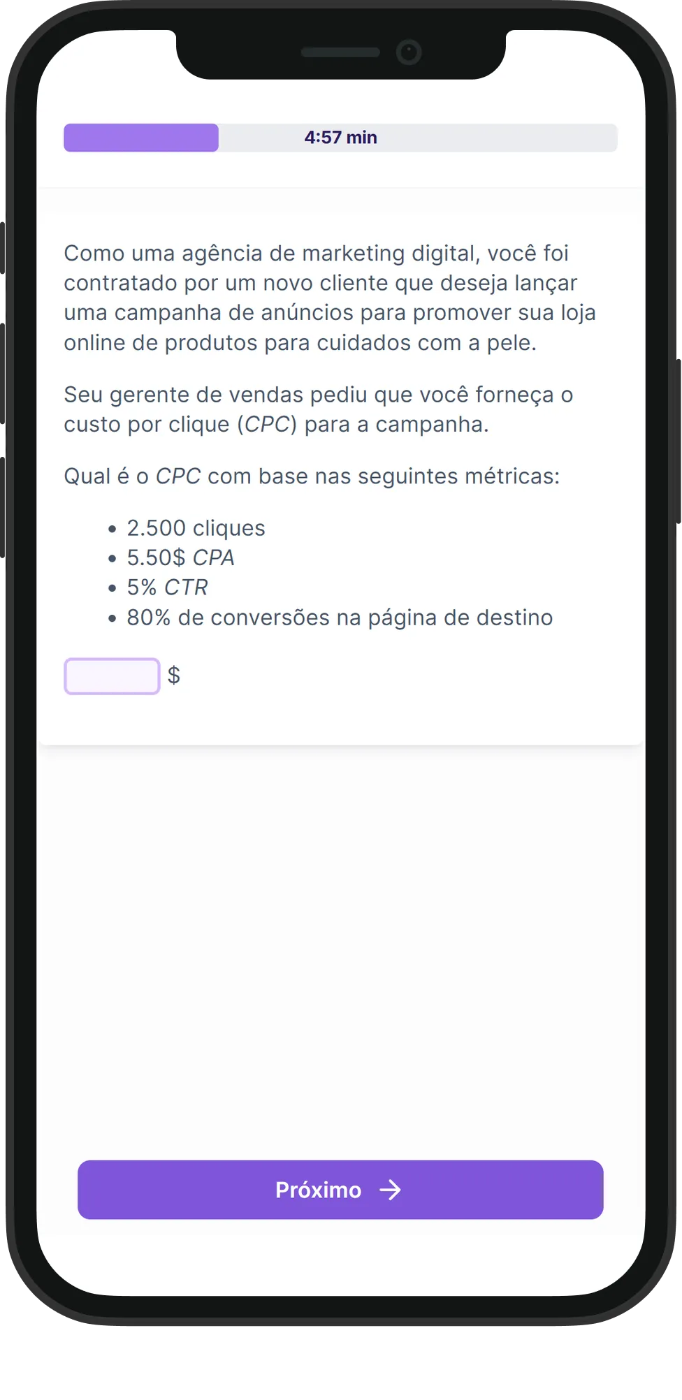 Mobile Marketing de Crescimento skill assessment