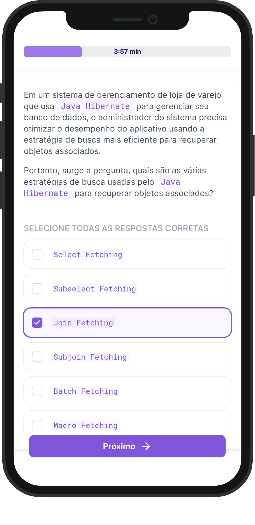 Mobile Hibernate Java skill assessment