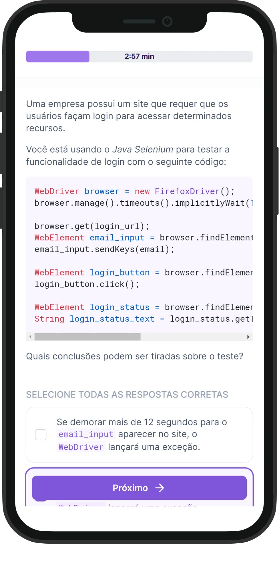 Mobile Java Selenium skill assessment