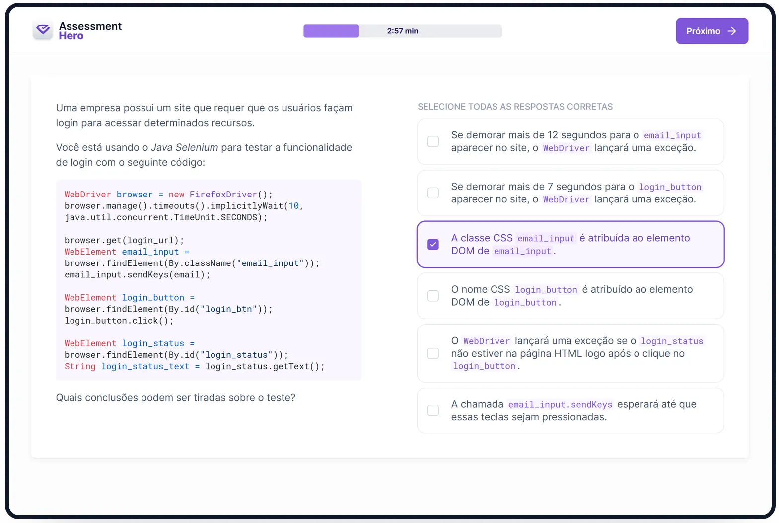 Java Selenium online test