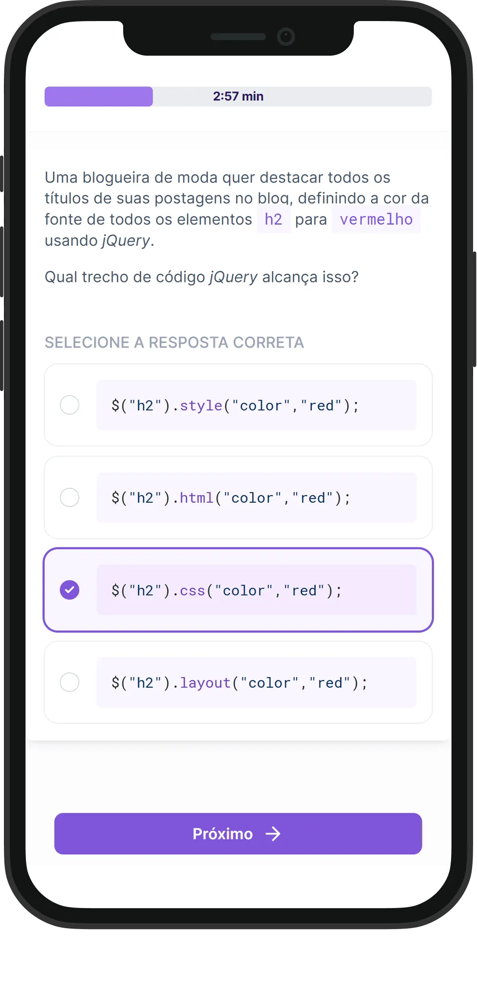 Mobile jQuery skill assessment