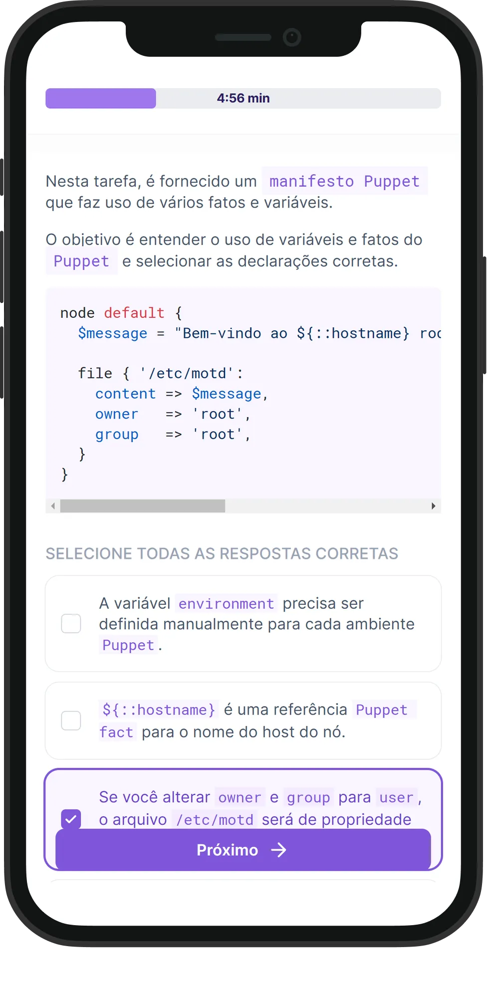 Mobile Puppet skill assessment