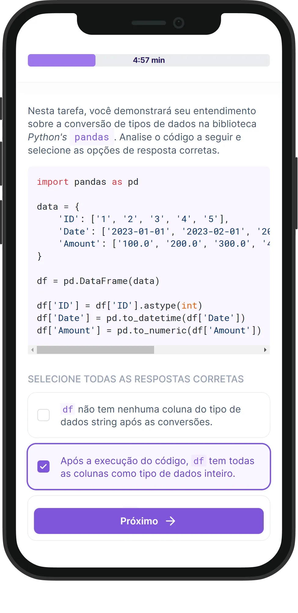 Mobile Pandas Python skill assessment