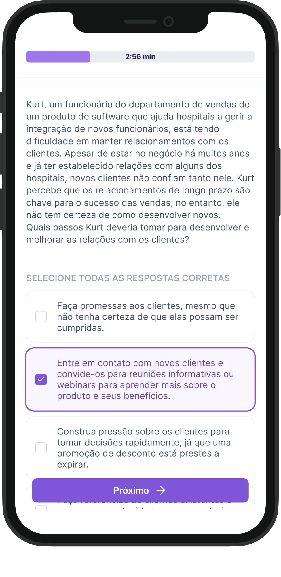 Mobile Vendas skill assessment