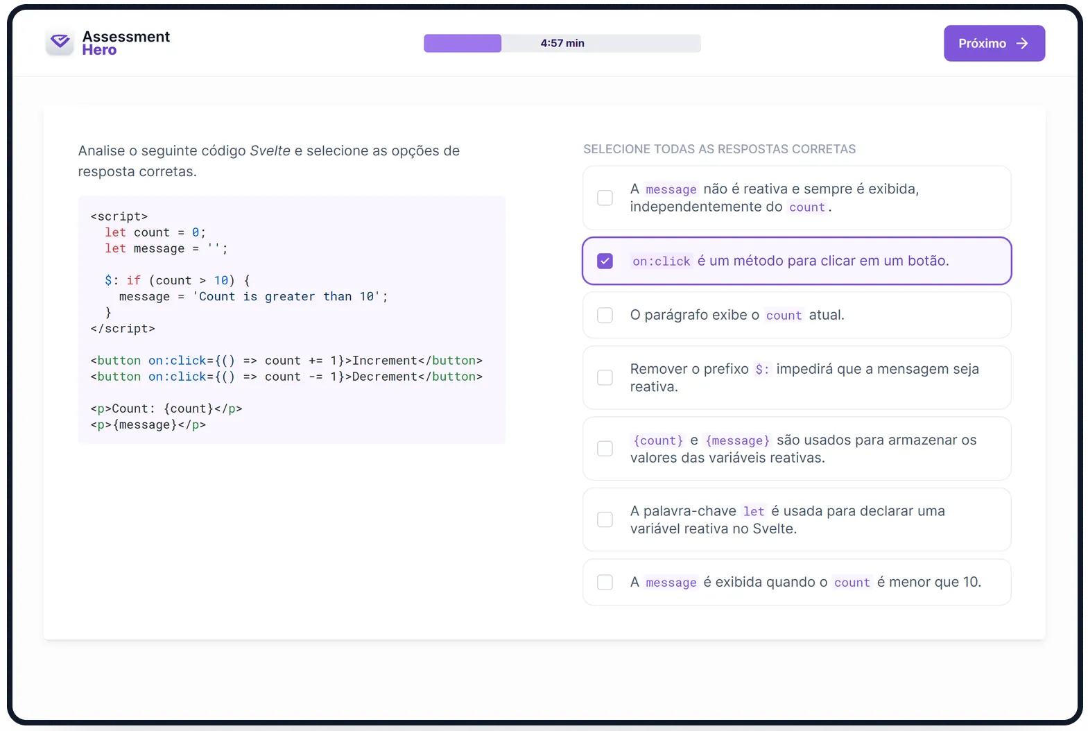 Svelte online test
