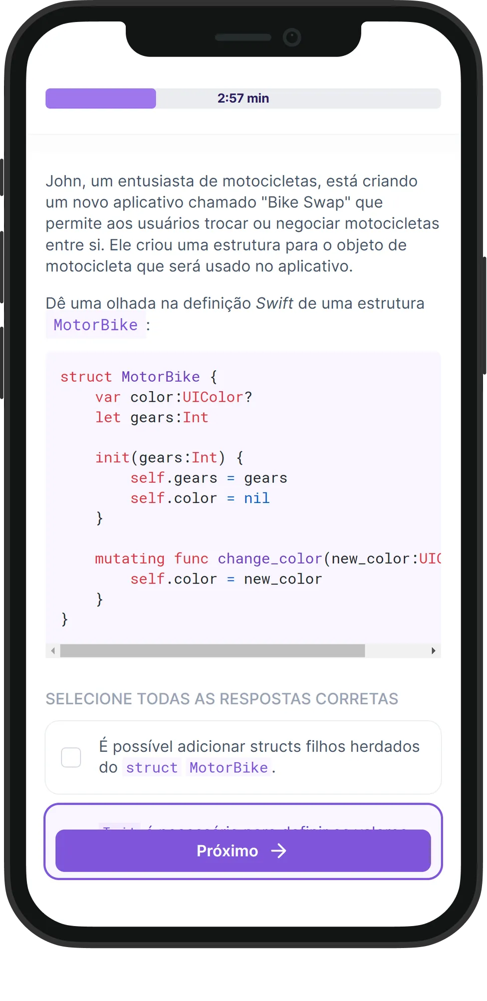 Mobile Swift skill assessment