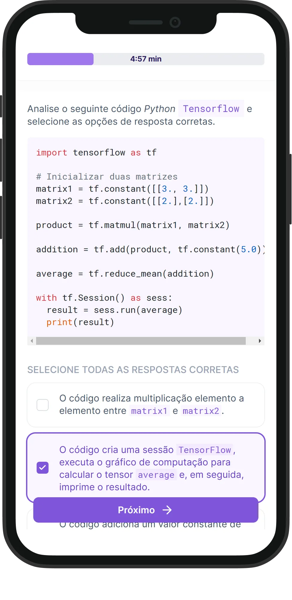 Mobile TensorFlow skill assessment