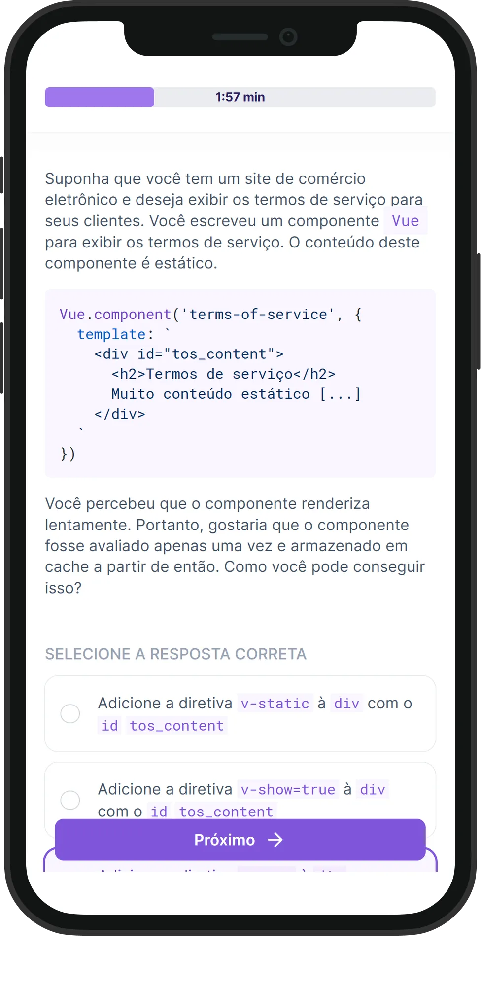 Mobile Vue.js skill assessment